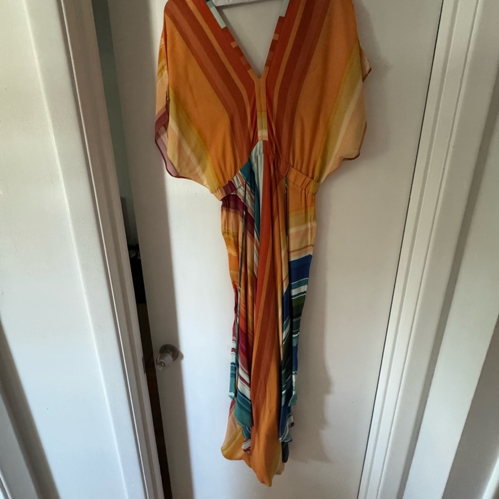 Multicolor Striped Maxi Dress L